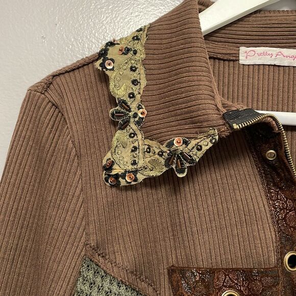 Pretty angel zipper ruffle hem with beaded necklace large - Picture 4 of 8